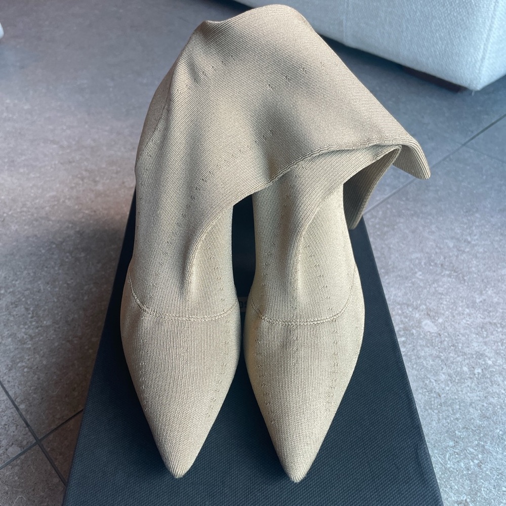 Yeezy Season 6 Beige Pointed Toe Heeled Boots